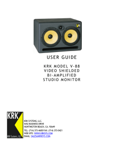 user guide - KRK Systems