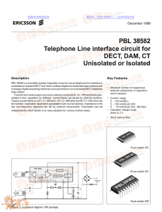 PBL 38582 Telephone Line interface circuit for DECT, DAM, CT