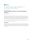 Tactile Feedback Solutions Using Piezoelectric Actuators