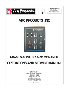 MA-40 Manual - Arc Products