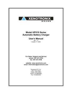 Model HPX10 Series Automatic Battery Charger User`s