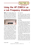 Using the HP Z3801A as a Lab Frequency Standard