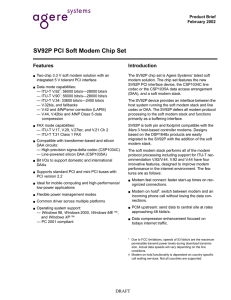 SV92P PCI Soft Modem Chip Set