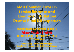 Most Common Errors in Service Entrance and Load Side Install