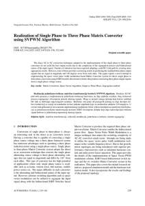 Realization of Single Phase to Three Phase Matrix