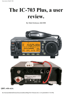 User review of the IC-703+