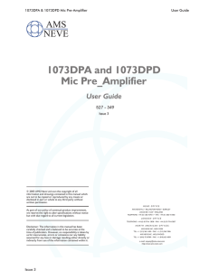 1073DPA and 1073DPD Mic Pre_Amplifier