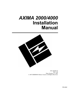 AXIMA 2000/4000 Installation Manual