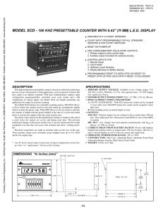 model scd - 100 khz presettable counter with 0.43” (11 mm) led display