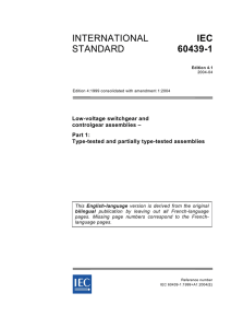 INTERNATIONAL STANDARD IEC 60439-1