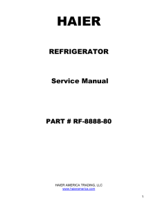 HSE04WNA Haier Mini Fridge Service Manual