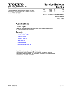 Audio System Troubleshooting, Delco/Delphi VN, VHD