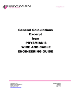 General Calculations Excerpt from PRYSMIAN`S