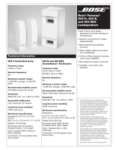 Bose® Panaray® 502®A, 502 B, and 502 BEX Loudspeakers