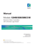 Manual Models 1204M/05M/09M/21M