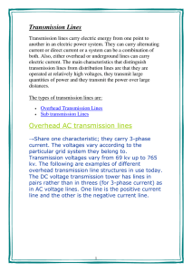Transmission Lines Overhead AC transmission lines