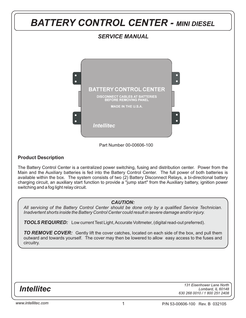 Intellitec Battery Control Center Wiring Diagram Wiring Diagram