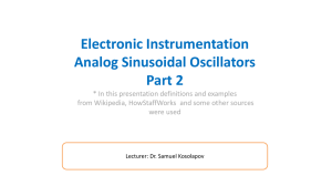Analog Sinusoidal Oscillator Part 2