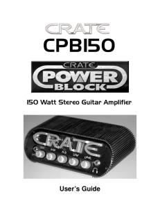 User`s Guide 150 Watt Stereo Guitar Amplifier