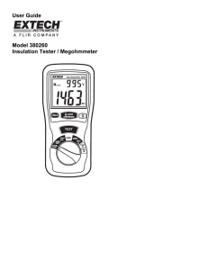 User Guide Model 380260 Insulation Tester / Megohmmeter