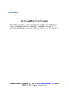 Uninterruptible Power Supplies (UPS)