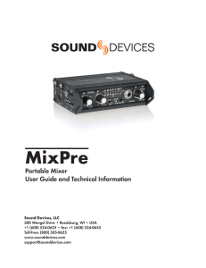 MixPre User Guide and Technical Information