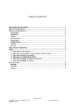 table of contents