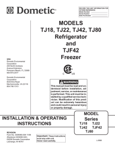 01-08-07, TJ18, TJ22, TJ42, TJ80 , TJF42 Refrigerator