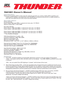 TA81001 Owner`s Manual