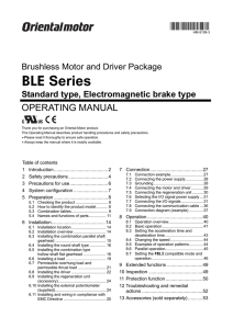 Brushless Motor and Driver Package BLE Series