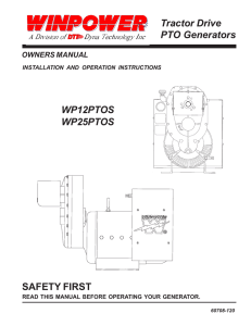 WP12PTOS WP25PTOS Tractor Drive PTO Generators SAFETY FIRST