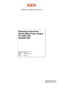 Operating Instructions Switch Mode Power Supply DC 1000 CAN 24