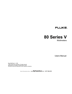 Fluke Corporation Fluke 83V Industrial Multimeter Manual