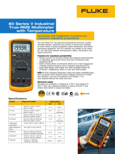 80 Series V Industrial True-RMS Multimeter with Temperature