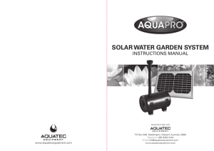 SOLAR WATER GARDEN SYSTEM