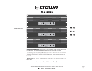 XLS Series Reference Manual