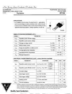 Thyristors BT152 - New Jersey Semiconductor