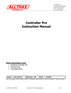 Controller Pro Instruction Manual