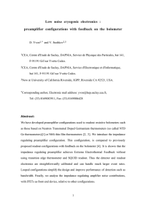 Low noise cryogenic electronics : preamplifier - CEA-Irfu