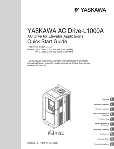 Yaskawa L1000 Quick Start Guide