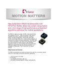 New 2x2x0.9mm KX022 Accelerometer with FIFO/FILO