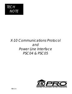 TECH NOTE X-10 Communications Protocol and Power Line