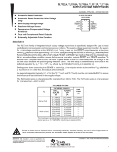 Supply Voltage Supervisors