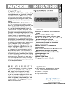 M•1400/M•1400i High Current Power Amplifier Spec