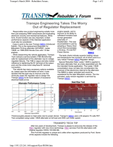 Transpo Engineering Takes The Worry Out of Regulator Replacement