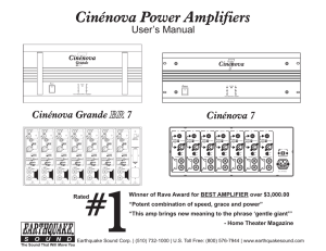 Cinénova Power Amplifiers