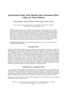 Experimental Study of the Machian Mass Fluctuation Effect