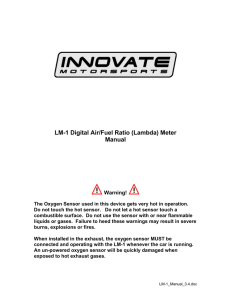 LM-1 Digital Air/Fuel Ratio (Lambda) Meter Manual