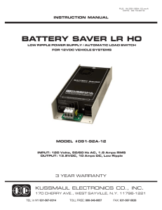 BATTERY SAVER LR HO - Kussmaul Electronics