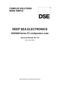 DEEP SEA ELECTRONICS DSE8600 Series PC configuration suite